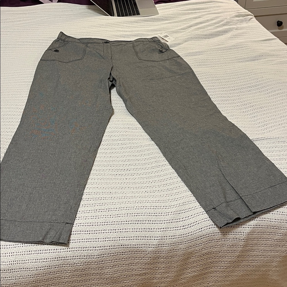 Kim Rogers Black and White Checkered Pants